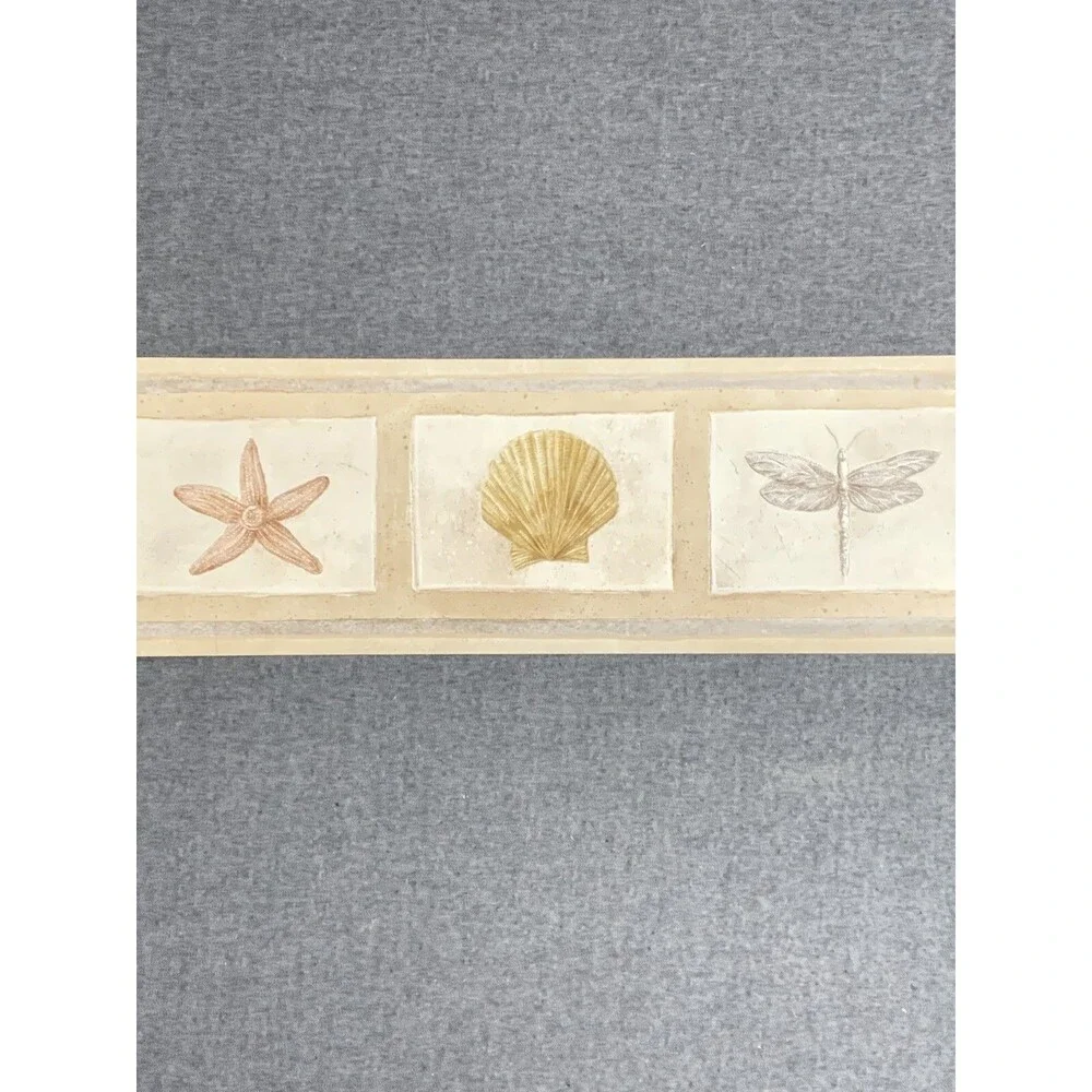 Imperial Wallpaper Border Sea Shell Sand Dollar Dragonfly Eddy Bower 3 spools